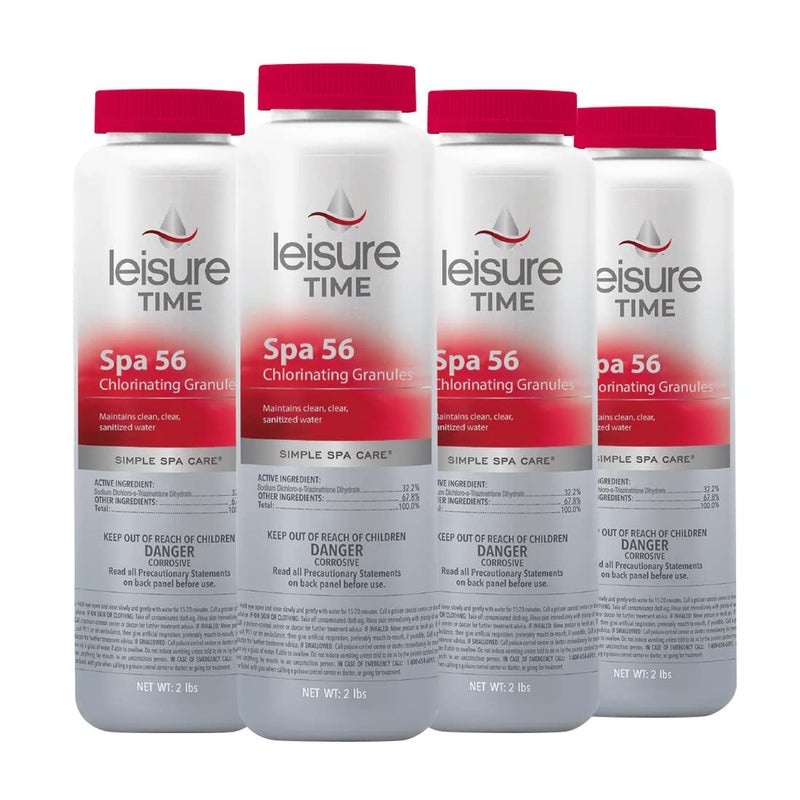 Leisure Time 22337-04BX Spa 56 Chlorinating Granules, 2-Pounds, 4-Pack